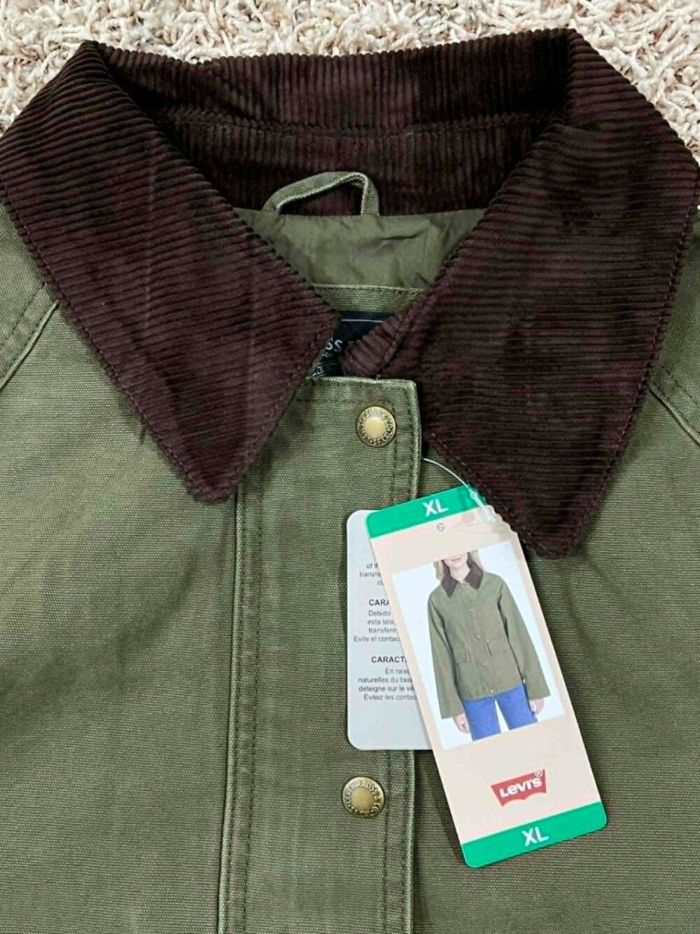 Levi's Women's Shorty Barn Canvas Jacket Green, Size XL (New) - Picture 8 of 16
